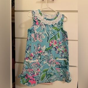Lilly Pulitzer Blue and Pink Floral Kids Dress